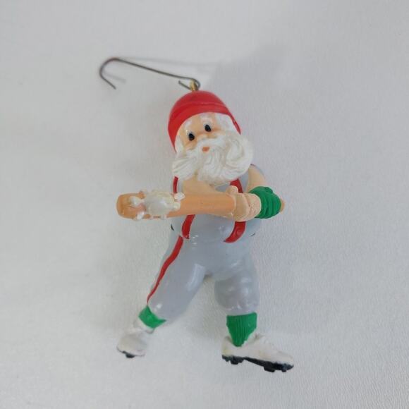 Hallmark Keepsake Ornament 1987 Santa At The Bat Claus Baseball Batting - Picture 1 of 2